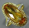 ESTATE WIDE 2.78CT DIAMOND & AAA CITRINE 14KT YELLOW GOLD FILIGREE OVAL FUN RING