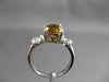 ESTATE 1.52CTW DIAMOND & AAA CITRINE 14KT WHITE GOLD 3D CUSHION ENGAGEMENT RING