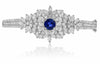 5.94CT DIAMOND & AAA SAPPHIRE 18KT WHITE GOLD FLOWER MULTI SHAPE BANGLE BRACELET