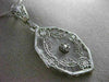 ANTIQUE LARGE WHITE QUARTZ 14KT WHITE GOLD 3D VICTORIAN FILIGREE PENDANT #19784