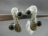 ESTATE 1.10CT DIAMOND & SAPPHIRE 14KT WHITE GOLD 3D PAVE ETOILE X LOVE EARRINGS