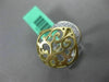 ESTATE LARGE .29CT DIAMOND 18KT TWO TONE GOLD 3D HANDCRAFTED FILIGREE MATTE RING