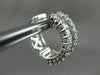 ESTATE WIDE 3.65CT ROUND & BAGUETTE DIAMOND 18KT WHITE GOLD 3D HUGGIE EARRINGS