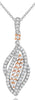 .60CT DIAMOND 18KT 2 TONE GOLD 3D DOUBLE LEAF CRISS CROSS FUN FLOATING PENDANT