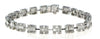 4.21CT DIAMOND 18KT WHITE GOLD ROUND & BAGUETTE SQUARE BY THE YARD FUN BRACELET