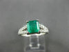 ESTATE 1.33CT DIAMOND & AAA EMERALD 14K WHITE GOLD LUCIDA ENGAGEMENT RING #22247