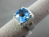 ESTATE WIDE 4.75CTW DIAMOND & AAA BLUE TOPAZ 14KT WHITE GOLD 3D SQUARE HALO RING