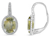 3.98CT DIAMOND & AAA YELLOW SAPPHIRE 14KT WHITE GOLD OVAL HALO HANGING EARRINGS
