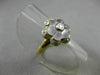 ANTIQUE WIDE .20CT DIAMOND & AAA WHITE QUARTZ 18K 2 TONE GOLD FLOWER RING #21715