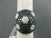 ESTATE LARGE 2.47CT BLACK & WHITE DIAMOND 18KT WHITE & BLACK GOLD FLOWER RING