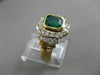 ANTIQUE 1.71CTW DIAMOND EMERALD 18K YELLOW GOLD BEZEL CHANNEL COCKTAIL RING #231