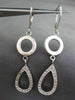 ESTATE LARGE .46CT DIAMOND 14K WHITE GOLD MATTE & SHINY PEAR SHAPE DROP EARRINGS