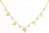 ESTATE .11CT DIAMOND 14KT YELLOW GOLD 3D MULTI HEART BY THE YARD LOVE NECKLACE