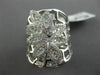 ESTATE LARGE .63CT DIAMOND 18KT WHITE GOLD 3D FLOWER MARQUISE SHAPE WEB RING