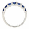 ESTATE 1.0CT DIAMOND & AAA SAPPHIRE 18KT WHITE GOLD 3D CLASSIC ANNIVERSARY RING