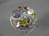 ESTATE LARGE 5.0CT DIAMOND & MULTI GEM 14KT WHITE & ROSE GOLD 3D CLUSTER RING