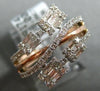 ESTATE .69CT DIAMOND 14KT WHITE & ROSE GOLD 3D MULTI ROW CRISS CROSS FUN RING