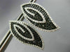 ESTATE LARGE 1.85CT WHITE & BLACK DIAMOND 14K WHITE GOLD MULTI LEAF STUD EARRING