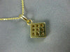 ESTATE 1.0CT DIAMOND 14KT YELLOW GOLD 3D CLASSIC SQUARE INVISIBLE PENDANT #9697