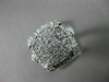 ESTATE LARGE 1.13CT DIAMOND 14KT WHITE GOLD PAVE FILIGREE SQUARE RING BEAUTIFUL!