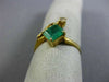 ESTATE .80CT DIAMOND & AAA EMERALD 18KT YELLOW GOLD 3D LEAF ROPE HEART LOVE RING
