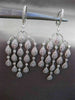 ESTATE LARGE 3.32CT DIAMOND 14KT WHITE GOLD FLOATING CHANDELIER DROP EARRINGS