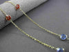 ESTATE 14KT YELLOW GOLD AAA ROUND BEZEL MULTI GEMSTONE BY THE YARD NECKLACE