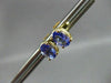 ESTATE LARGE 1.07CT AAA OVAL TANZANITE 14KT YELLOW GOLD STUD EARRING 6mm #20314
