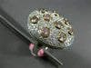 EXTRA LARGE 3.79CT WHITE & PINK DIAMOND 18KT WHITE & ROSE GOLD 3D OVAL FUN RING