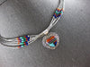 LARGE & LONG AAA MULTI GEM 925 SILVER FILIGREE HEART BY THE YARD NECKLACE #28012