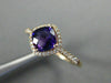 ESTATE 1.02CT DIAMOND & AAA AMETHYST 14KT ROSE GOLD 3D CUSHION FUN LOVE RING