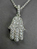 ESTATE .70CT DIAMOND 14KT WHITE GOLD CHAMSA HAND OF GOD FLOATING PENDANT #24469