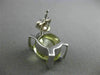 ESTATE LARGE 11.45CT DIAMOND & GREEN AMETHYST 14KT WHITE GOLD OVAL STUD EARRINGS