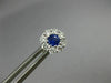 ESTATE .85CT DIAMOND & AAA SAPPHIRE 18K WHITE GOLD CLASSIC FLOWER STUD EARRINGS