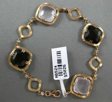 ESTATE 21.31CT DIAMOND SMOKEY TOPAZ & PINK QUARTZ 18KT ROSE GOLD ETOILE BRACELET