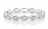 .06CT DIAMOND 18K WHITE GOLD ROUND MARQUISE SHAPE SEMI ETERNITY ANNIVERSARY RING