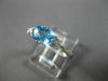 ESTATE 1.0CT DIAMOND & AAA BLUE TOPAZ 14K WHITE GOLD 3D CLUSTER RECTANGULAR RING