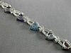 ESTATE 7.51CTW DIAMOND & AAA MULTI GEM 14KT WHITE GOLD TRILLION TENNIS BRACELET