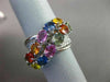 ESTATE WIDE 6.26CT DIAMOND & AAA MULTI COLOR SAPPHIRE 18KT WHITE GOLD FUN RING