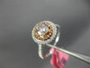 GIA 1.10CT WHITE & PINK DIAMOND 18KT WHITE & ROSE GOLD 3D HALO ENGAGEMENT RING