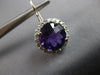 EXTRA LARGE 6.17CT DIAMOND & AAA AMETHYST 14K WHITE GOLD HALO LEVERBACK EARRINGS