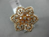 ESTATE LARGE .68CT DIAMOND 14KT ROSE GOLD 3D FLOWER STAR ETOILE FILIGREE RING