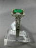 ESTATE 1.77CT DIAMOND & AAA EMERALD 14KT 2 TONE GOLD SQUARE HALO ENGAGEMENT RING