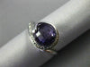 ESTATE 2.05CT DIAMOND & AAA EXTRA FACET AMETHYST 14KT WHITE GOLD SWIRL LOVE RING