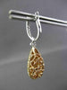 ESTATE LARGE 3.68CT FANCY DIAMOND 18K WHITE & ROSE GOLD PEAR SHAPE DROP EARRINGS