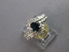 ESTATE 1.07CT DIAMOND & AAA SAPPHIRE 14KT WHITE GOLD 3D V SHAPE ENGAGEMENT RING