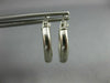 ESTATE SMALL 14KT WHITE GOLD 3D CLASSIC HANDCRAFTED HOOP EARRINGS #25135