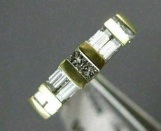 ANTIQUE .50CT BAGUETTE & ROUND DIAMOND 14K TWO TONE GOLD ANNIVERSARY RING #22465
