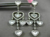 LARGE 3.48CT ROUND & BAGUETTE DIAMOND 18KT WHITE GOLD HEART CHANDELIER EARRINGS