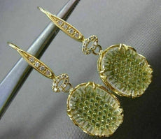 ESTATE LARGE 2.26CT DIAMOND & TOPAZ 18KT YELLOW GOLD 3D OVAL FILIGREE EARRINGS